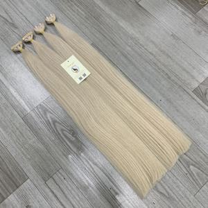 Wholesale Customized Platinum Color Super Double Drawn Invisible <b>Tape</b>-In Remy Human Hair Extensions Curl Wave Style Raw Material - Product Image 6