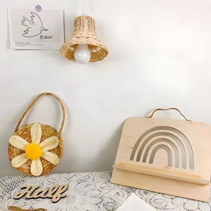 Lampe de chevet pour enfants au prix de gros, meilleur choix, abat-jour en rotin durable pour la décoration de la chambre d'enfant - Product Image 5