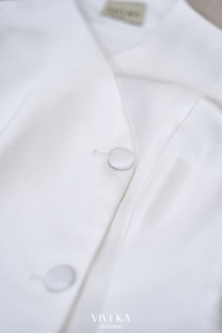 Chaleco Corto sin Mangas con Cuello en V Blanco para Mujer, Chaleco Entallado con Botones al Frente, Estilo Minimalista, Trajes de Oficina, GLENDA - Product Image 6