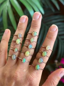 Ethiopian <b>Opal</b> Solid 925 Sterling <b>Silver</b> Engagement Wedding <b>Ring</b> Bohemian Style Gift - Product Image 3