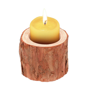 Decor N Utility Premium Home Accessories Wooden Rustic <b>Tealight</b> Candle <b>Holder</b> Bark Textured Design Engraved Handmade Valentine's - Product Image 1