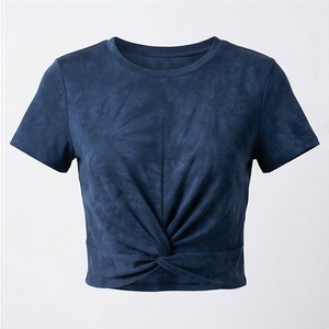 Camiseta Deportiva Corta para Mujer, Cuello Redondo, Manga Corta, Ajuste Holgado, Algodón Suave, para Gimnasio, Verano, Ropa Deportiva Premium - Product Image 1