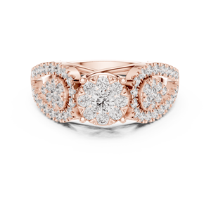 Anillo de diamante GOLDRUSH de 10K para mujer, diseño personalizado, anillo de oro blanco certificado para mujer, joyería de compromiso de lujo - Product Image 2