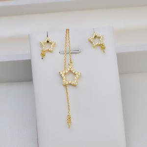 Juego de Pendientes con Colgante de Perla y Plata S925 con Pentagrama, Accesorios de Joyería DIY para Mujer, Modelo 1374 - Product Image 1