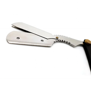 High Quality Stainless Steel Men's Shaving <b>Razor</b> Wood Handle Custom Logo Slide-Out Blade Professional Safety for Body Face Black - Product Image 3