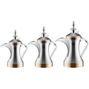 Elegante Tetera Árabe Dallah de Metal Dorado Pulido, Acero Inoxidable y Latón, para Servir Té y Café - Product Image 2
