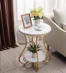 Mesa Auxiliar Redonda Multifuncional de Hierro y Metal para Sala de Estar, Dormitorio y Balcón - Product Image 2