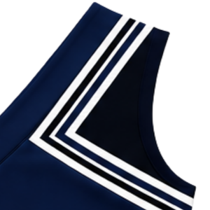 Haut d'uniforme de cheerleading bleu foncé sans manches, col en V, pour femmes et filles, idéal pour les équipes de danse et les compétitions - Product Image 4