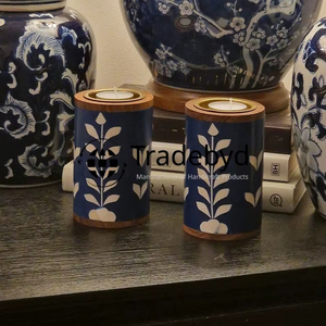 Porte-bougie en os incrusté fait main de qualité supérieure, décoration de table pour la maison par Tradebyd - Product Image 5