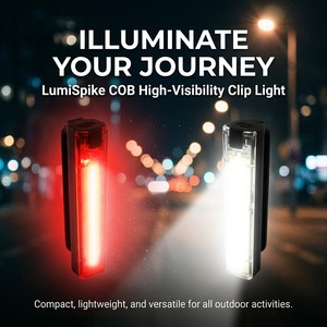 <b>USB</b> Rechargeable LED Running <b>Light</b> IP44 Splash Resistant COB Clip <b>Light</b> Pure White CE Certified Ultra <b>Light</b> Steady/Flash Running - Product Image 2
