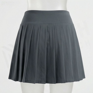 Jupe plissée mini pour femme, couleur unie, taille haute, respirante, en satin, style sportif japonais, pour l'été - Product Image 2