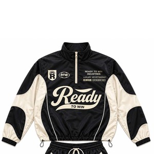 Conjunto Deportivo Ready To Win Industries Unisex Negro Crema Poliéster Deportivo con Cierre de Cremallera y Pantalones Cortos Transpirables para Primavera Adulto - Product Image 5