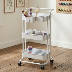 OEM Quality 3-Tier Sturdy Metal Rolling Utility <b>Tool</b> <b>Cart</b> Home Storage Household DIY with Four-Wheel Manufactured in Taiwan - Product Image 1