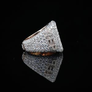 Customize Photo <b>Iced</b> Out Round Brilliant Cut VVS Bling Moissanite Rapper Hip Hop Custom HandMade Statement <b>Ring</b> Jewelry for Gift - Product Image 4