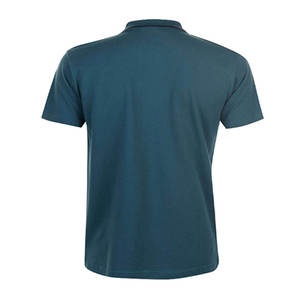 เสื้อโปโลผู้ชายสีเทาผ้าฝ้ายปิเก้เนื้อนุ่มระบายอากาศดี  ตกแต่งด้วยสีดำและสีแดงเบอร์กันดี แขนสั้น สไตล์ลำลอง - Product Image 4
