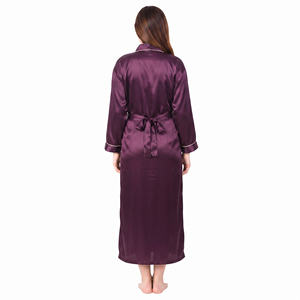 Robe de nuit en satin pour femme, robe de détente de luxe, vêtements de maison, chemise de nuit en soie 100% premium, longue robe confortable pour dormir, vêtements de nuit pour femmes - Product Image 3