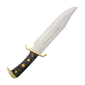 Couteau de chasse et de camping Bowie avec construction en acier inoxydable, design utilitaire pour l'extérieur, poignée ergonomique et étui - Product Image 3