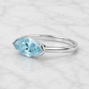2CT Aquamarine Marquise Cut Moissanite <b>Solitaire</b> <b>Ring</b> Original 925 <b>Silver</b> Partywear Jewelry For Birthday Anniversary Charms - Product Image 3