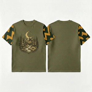 T-shirt da uomo a maniche corte in cotone organico con stampa tipografica, <span class=keywords><strong>grafica</strong></span>, sostenibile, streetwear. - Product Image 5