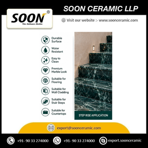 Próximamente: Losa Grande de Calcita Pulida SOON CERAMIC SPIDER VERDE-1, Diseño Moderno y Ecológico en 3D para Pared de Sala de Estar, de Rajasthan - Product Image 5