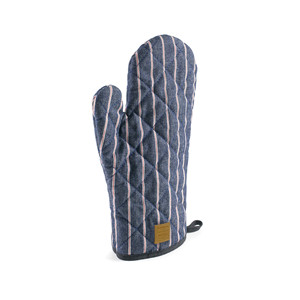 Guanto da Forno in Denim a Righe Trapuntato Resistente al Calore per Cucina - Product Image 1