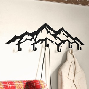 White Wall Mounted Hook Rack 6 Hooks Minimalist Style For <b>Clothing</b> Storage - Product Image 2