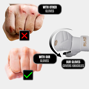 Wholesale Genuine Cowhide Leather MMA Fight Gloves Touchscreen Compatible Lightweight Breathable Open Finger Grappling Sparring - Product Image 4