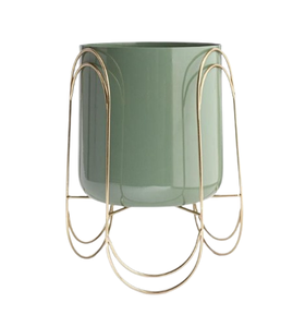 Soporte para Macetas Moderno con Acabado Verde Brillante, para Decoración de Interiores y Exteriores, Fácil Instalación - Product Image 1