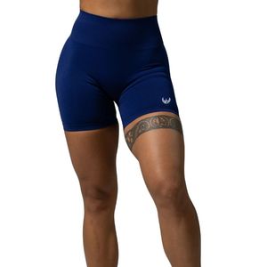 <b>Women's</b> <b>Navy</b> <b>Pump</b> High Rise Short High Waist Seamless Gym Shorts Stretch Fitness Workout Training Activewear Bottoms - Product Image 1