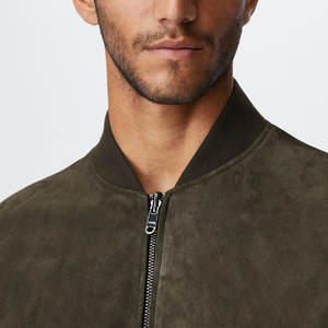 Veste en daim pour homme, tenue décontractée d'hiver de poids moyen, style vintage, avec poches, en cuir uni, design tendance - Product Image 5