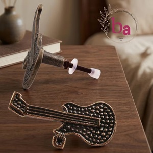 Antique <b>Guitar</b> Shape Ceramic Industrial Cabinet Handle <b>Knob</b> for Drawer Furniture Rustic Design Easy Installation - Product Image 4