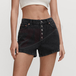Shorts en jean taille haute pour femmes, décontractés, d'été, vente en gros, fabrication sur mesure, vêtements streetwear, usine de production - Product Image 3