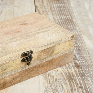 Boîte à bijoux pliable en bois d'acacia gravé, avec taille et couleur personnalisables, design empilable pour le rangement dans le salon - Product Image 5