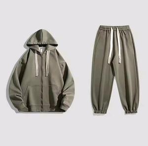 Conjuntos de dos piezas de invierno para hombre, de color sólido, informales, con sudaderas con capucha y pantalones deportivos. - Product Image 2