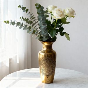Designer Metal Bouquet Vase Modern Decorative Accent Durable Handmade Craft Premium Floral Display Centerpiece - Product Image 1