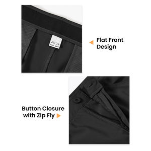 กางเกงกอล์ฟผู้ชายขายดีที่สุด แห้งเร็ว ระบายอากาศได้ดี ผลิตจากโพลีเอสเตอร์ผสมสแปนเด็กซ์ พร้อมซิปและกระดุม - Product Image 4