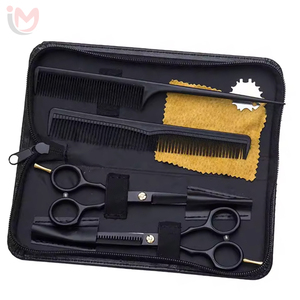 Kit de ciseaux de barbier professionnels, couleur personnalisée, acier inoxydable, ciseaux de coupe de cheveux pour salon, ciseaux à effiler pour barbier, 6 pièces, OEM - Product Image 2