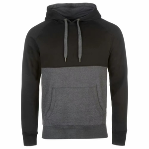 Sudadera con Capucha Personalizada Unisex de Invierno, Bordada, con Bloques de Color Azul Cielo y Gris, de Forro Polar, con Bolsillo Canguro, Fabricación OEM - Product Image 3