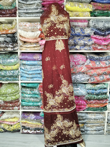 Vestido de verano con cuentas africanas hecho a mano para mujer con envoltorio de George de seda cruda que incluye diadema, ropa africana de gran oferta a buen precio - Product Image 2