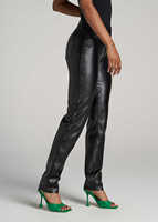 Pantalon crayon skinny taille haute en PU pour femmes grandes tailles avec poches, style moto, longueur intégrale, pour l'automne