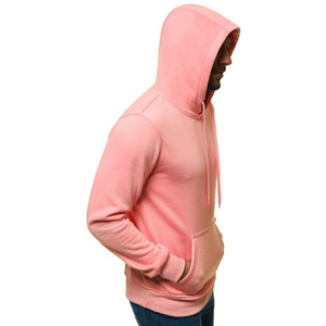<b>Men's</b> Pink Hooded Sweatshirt Regular Fit Solid Color Pocket Casual Autumn Wear Knitted Hoodie Pink hooded sweatshirt <b>men</b> Casual - Product Image 3