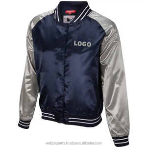 Chaqueta de béisbol con estampado de logotipo y nombre de equipo, chaquetas universitarias de satén personalizadas, chaquetas de satén para hombre para equipo - Product Image 3