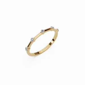 Bague Moderne de Luxe Empilable en Or Jaune 18K avec Diamant de Laboratoire, 5 Pièces Certifiées IGI pour l'Exportation en Gros depuis l'Inde - Product Image 5