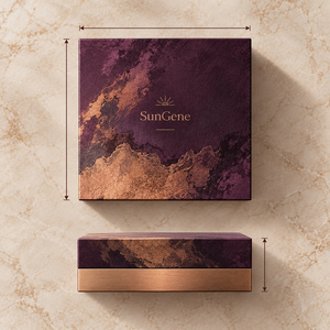 Boîte en carton rigide SunGene Lift Off Lid pour palette de fards à paupières en aubergine et cuivre brossé - Product Image 5