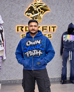 Sweat-shirt à capuche zippé personnalisé unisexe avec appliqué en strass, style streetwear, coupe oversize, en polaire, avec poche kangourou, étiquette personnalisée, vêtements d'hiver - Product Image 1