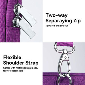 Nice Look Dark Purple Color Men Women <b>Laptop</b> <b>Bags</b> Convenient Storage Pockets Flexible Shoulder Strap Skin Friendly <b>Laptop</b> <b>Bag</b> - Product Image 4