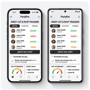 Aplicación RoyalCraft para Planificación de Fiestas – Organizador de Eventos, Lista de Invitados, Invitaciones, Presupuesto e Ideas para Fiestas ios/android - Product Image 2