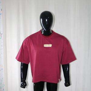 Men's <b>Maroon</b> Short Sleeve T-Shirt With Gold Letter Print O-Neck Casual Style 100% Cotton Jersey Regular Fit FINER THREADS - Product Image 6