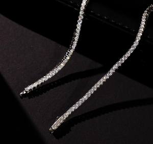 Luxury Micro Pave Moissanite Tennis <b>Chain</b> Necklace <b>Iced</b> <b>Out</b> Hip Hop Jewellery Minimal Diamond Look Gift - Product Image 4