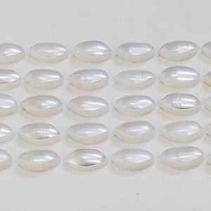 Cabochoños de perlas blancas AAA de agua dulce, forma marquise, 6*3 mm, 100% piedras preciosas NATURALES para la fabricación de joyería a precio de mayoreo. - Product Image 1